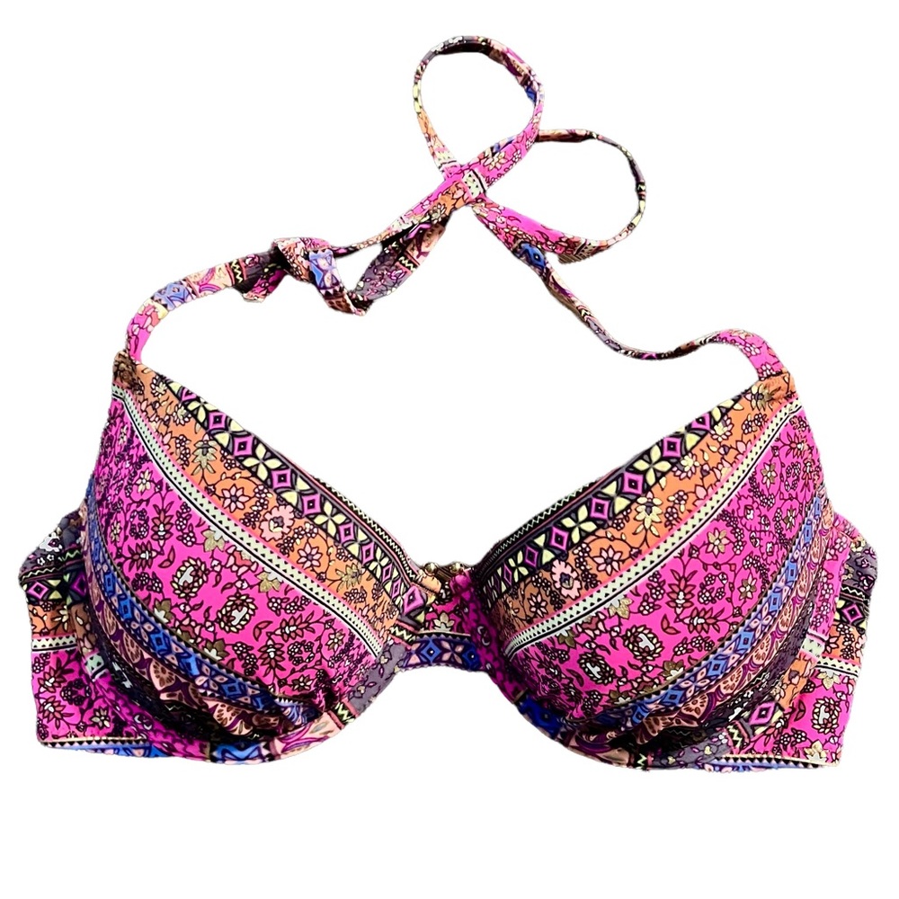 🔵 3/ $15 - Shade & Shore Push Up Bikini Top Size 34 C
